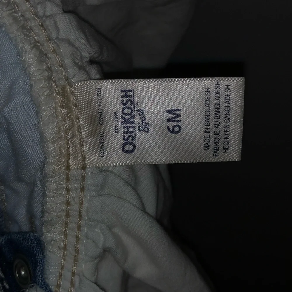 Kid's Oshkosh B'Gosh Denim Overall Dress with Eyelet Lace Skirt - Picture 6 of 8